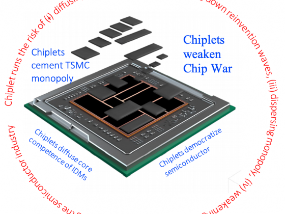 The rise of Chiplet due to the fact that Moore's law is dead will likely have profound effect on the semiconductor industry