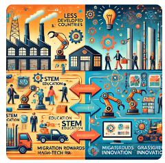 Reinventing growth in less developed countries demands sharpening innate abilities and migrating from replication to an innovation economy