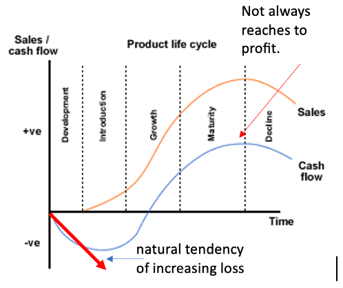 Innovation’s loss-making phase is marked by the reality that great ideas begin the journey in an inferior form and potential remains latent