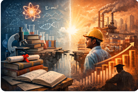 Despite the rise of Britain, Knowledge without prosperity has been a growing reality in Bangladesh due to disconnect in using knowledge in refining products and processes