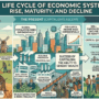 Capitalism is showing the sign of maturity due to growing monopoly, increasing innovation barriers, and wealth accumulation out valuation centric extraction