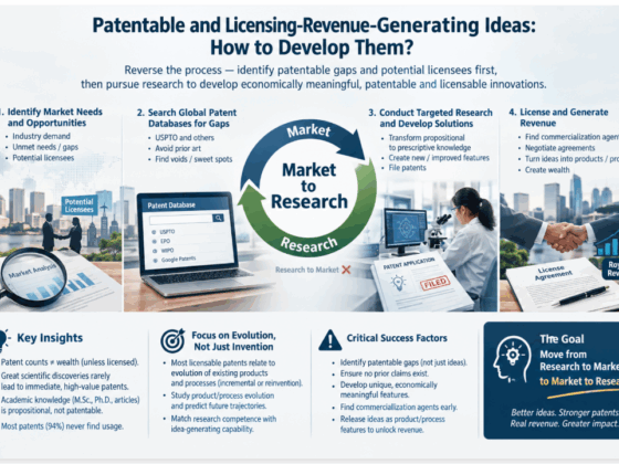 For producing patentable and licensable outputs, Universities should reverse the conventional research-to-commercialization process